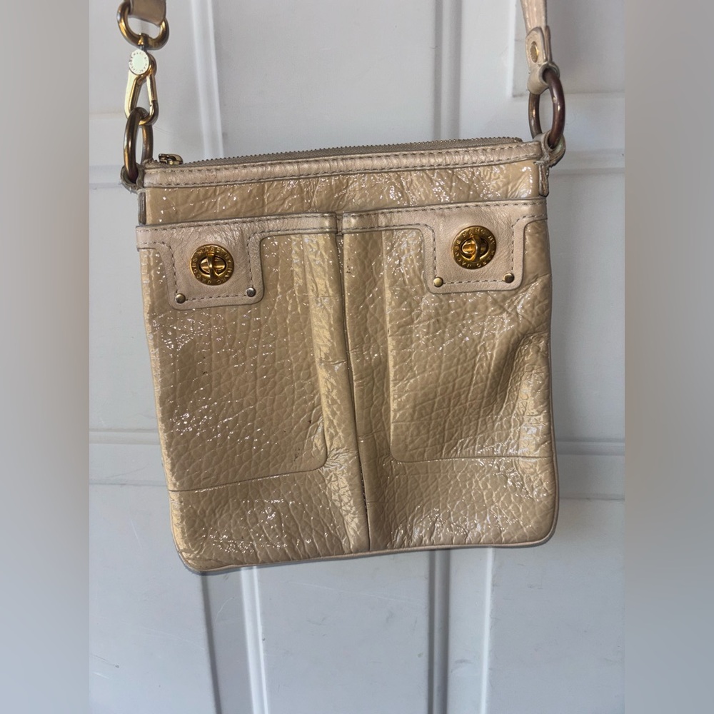 Marc by Marc Jacobs tan patent leather crossbody bag